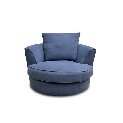 'Legend' Cosmo Navy Fabric Swivel Chair