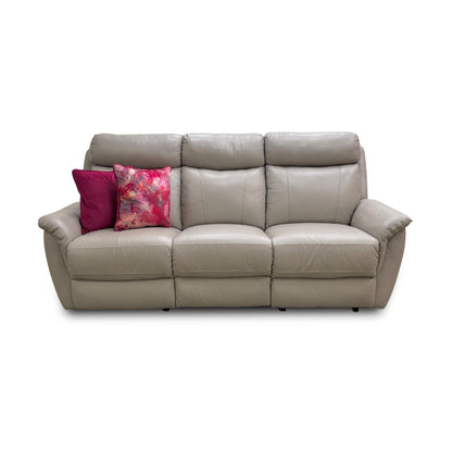 'Orlando' 60/23 Lead Grey Leather 3 Seater Power Recliner Sofa with Power Headrest and Power Lumbar