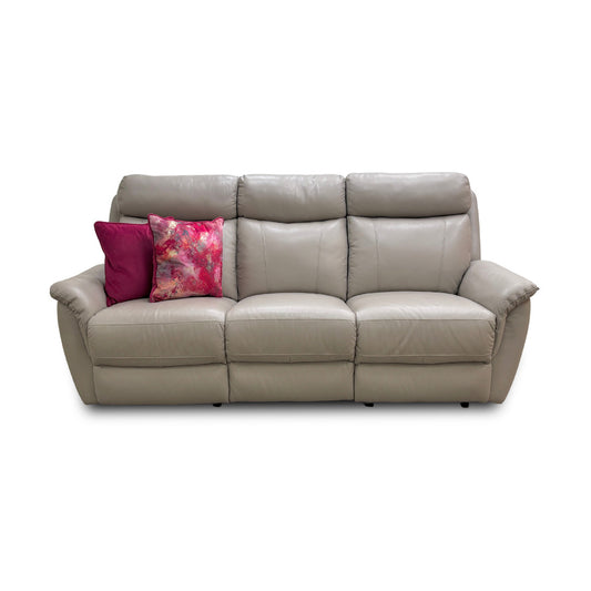 'Orlando' 60/23 Lead Grey Leather 3 Seater Power Recliner Sofa with Power Headrest and Power Lumbar