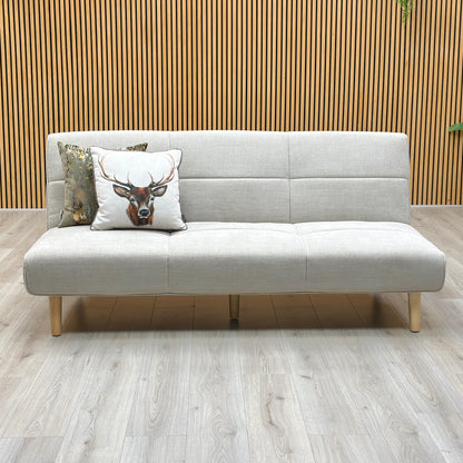 ‘Miyagi’ Beige Linen Fabric Futon Sofa Bed