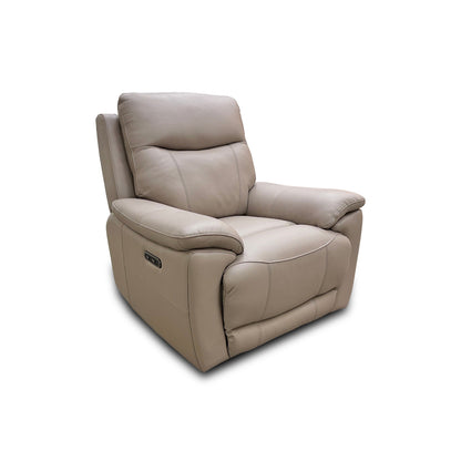 'Sloane' Cat-40/08 Oyster Leather Power Recliner Chair