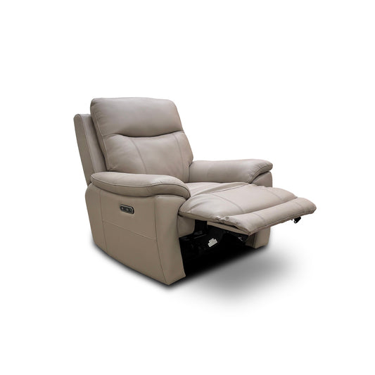 'Sloane' Cat-40/08 Oyster Leather Power Recliner Chair