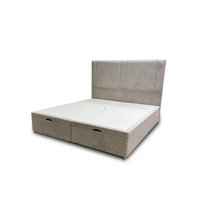 'Pegasus' Milan Stone Floor Standing Headboard + Double Ottoman End Lift Base - Super King