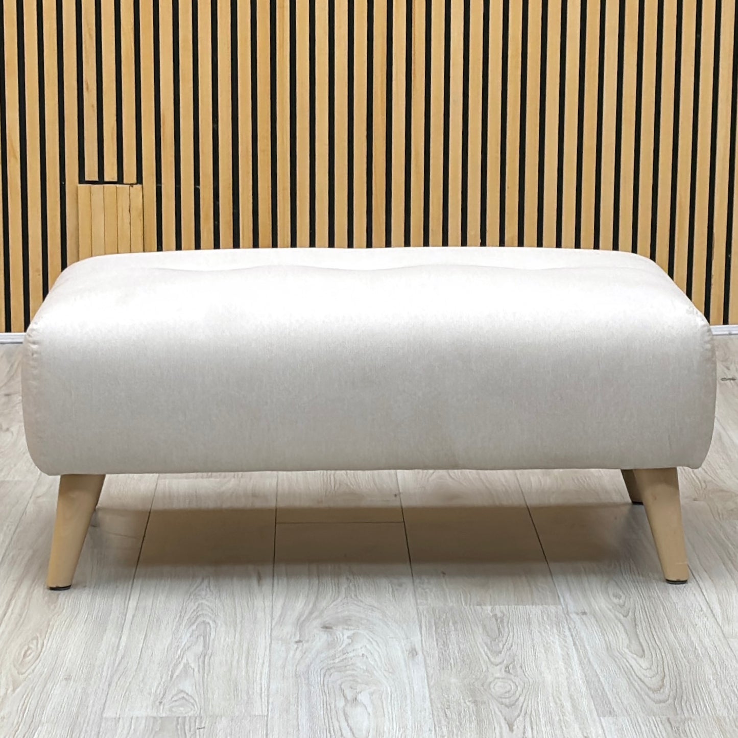 ‘Penny’ Beige Fabric Bench Stool