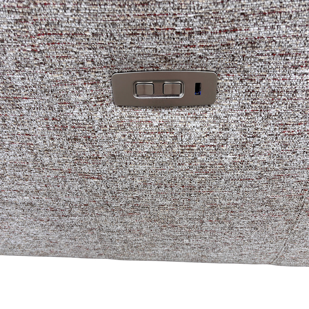 G Plan 'Amesbury' C030 Kampala Beige Tight Weave Fabric 3 Seater Power Recliner Sofa + Storage Footstool