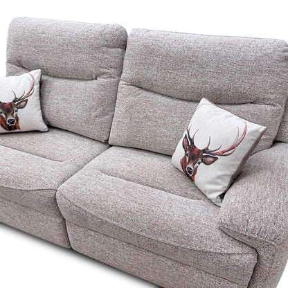 G Plan 'Amesbury' C030 Kampala Beige Tight Weave Fabric 3 Seater Power Recliner Sofa + Storage Footstool
