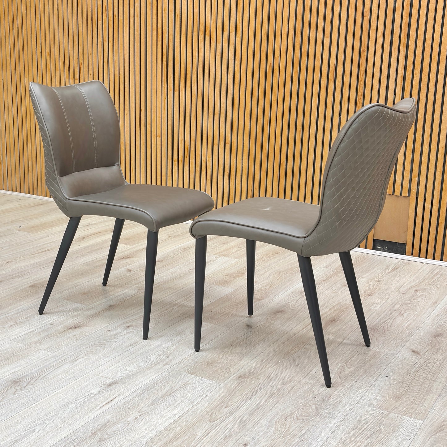 ‘Murcia’ Antiqued Grey Fabric Set of 2 Dining Chairs