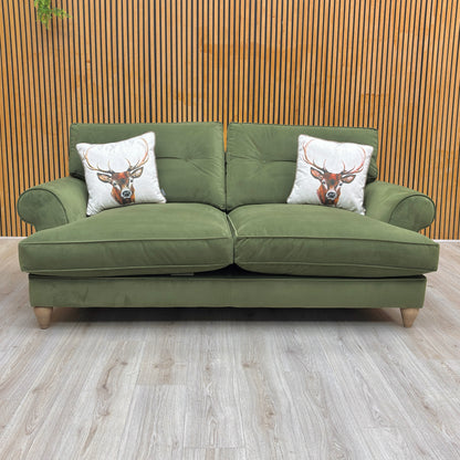 The Lounge Co. ‘Bronwyn’ Woo16 Woodland Moss Green Velvet 3 Seater Classic Back Sofa