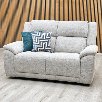 ‘Utah’ Stone Grey We-0102 Fabric 2 Seater Power Recliner Sofa with Power Headrests, Power Lumbar and Heated Seats