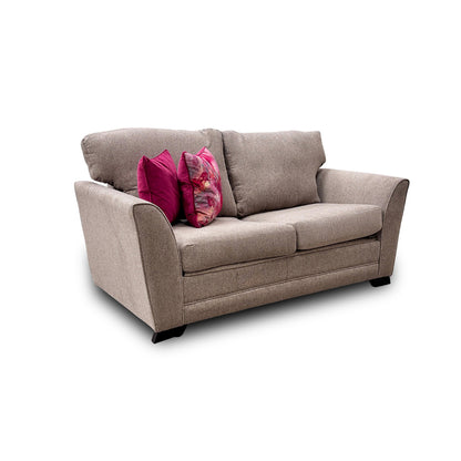 'Poppy' Oatmeal Tight Weave Fabric Large 2 Seater Sofa Bed