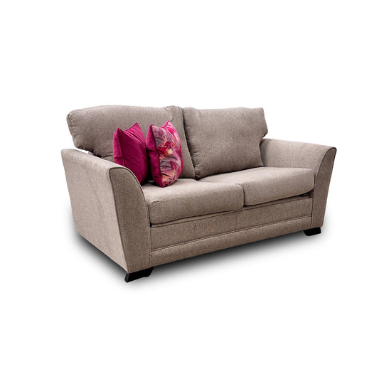 'Poppy' Oatmeal Tight Weave Fabric Large 2 Seater Sofa Bed