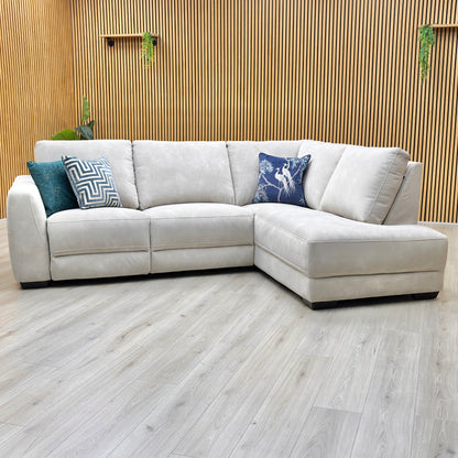 ‘Dinky’ Dexter Ivory 43501 Fabric Power Recliner Right Hand Facing Corner Chaise End Sofa