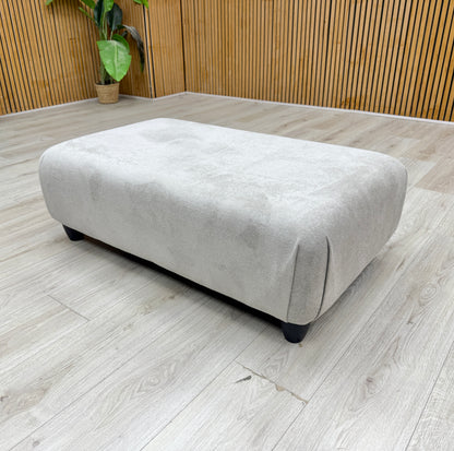 'Farrah' Riga Grey - Zena Silver DW Fabric Footstool Furniture Village
