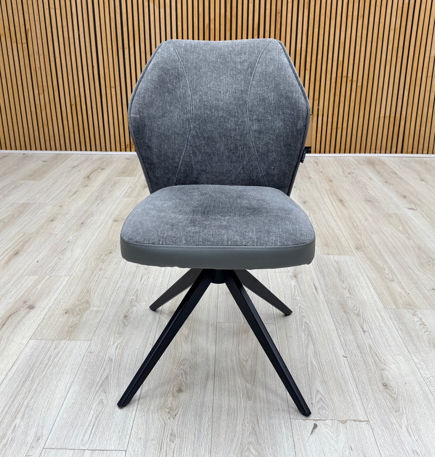 'Julio' G6 Anthracite Grey Fabric Swivel Dining Chair Furniture Village