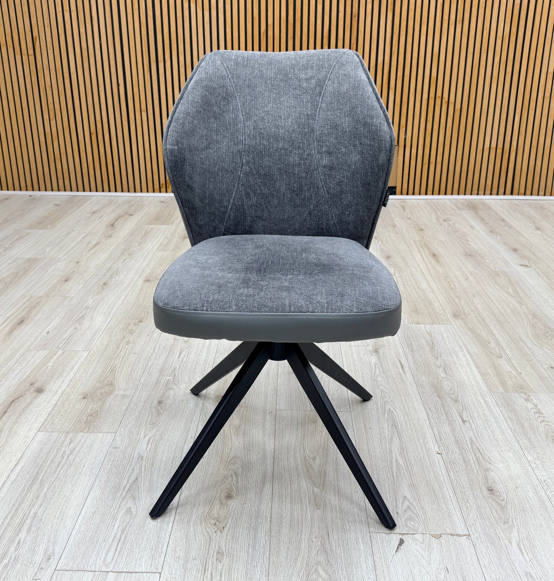 'Julio' G6 Anthracite Grey Fabric Swivel Dining Chair Furniture Village
