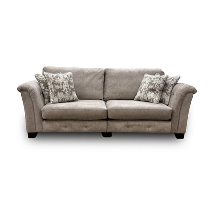 Boutique ‘Aura’ Kenzo Oatmeal Dw Ft Velvet 4 Seater Classic Back Split Frame Sofa
