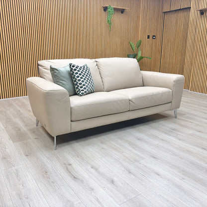 ‘Bocelli’ Verona Cappuccino Light Cream 2574 Leather 3 Seater Sofa