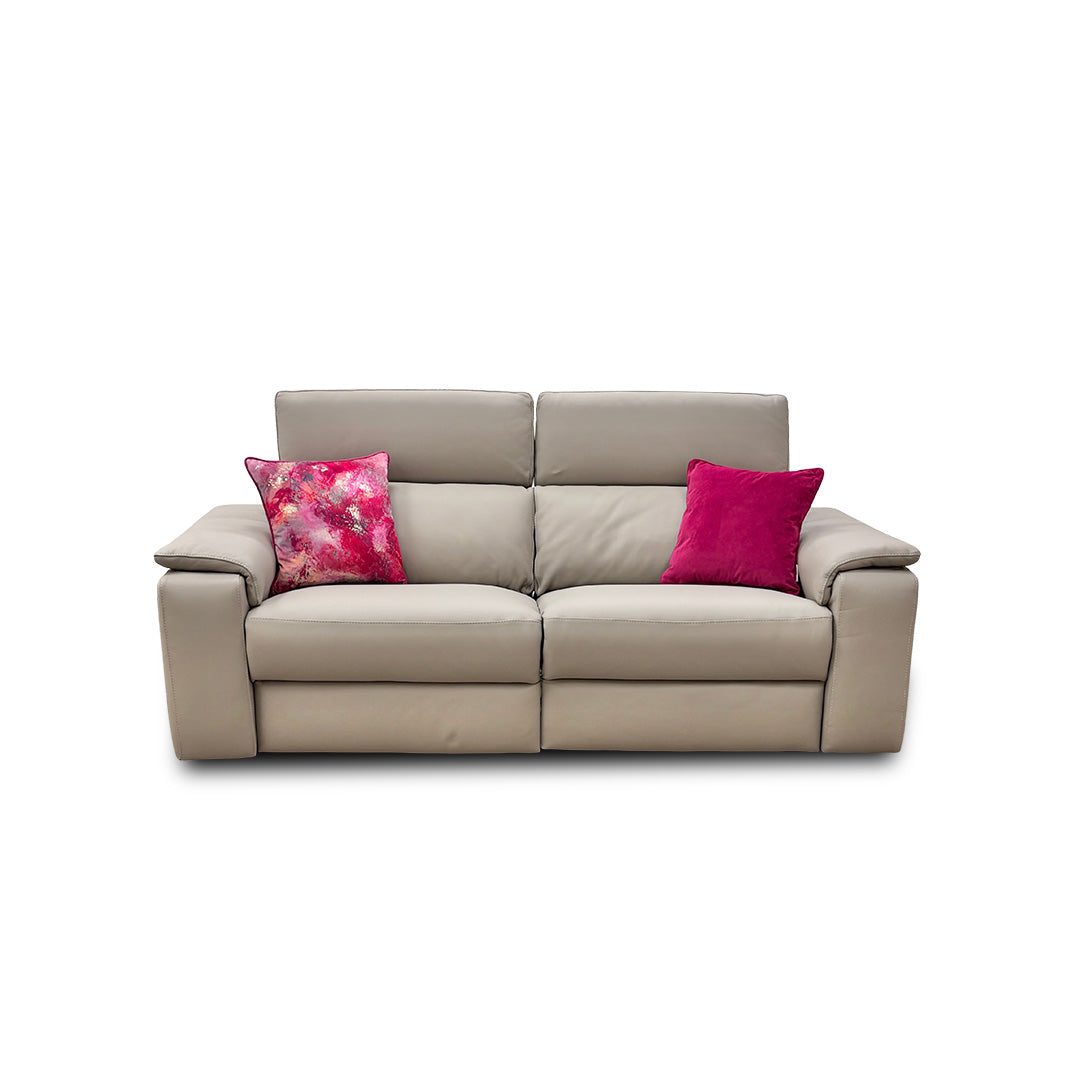 Nicoletti 'Davide' 352 Torello Fango Leather 3 Seater Power Recliner Sofa