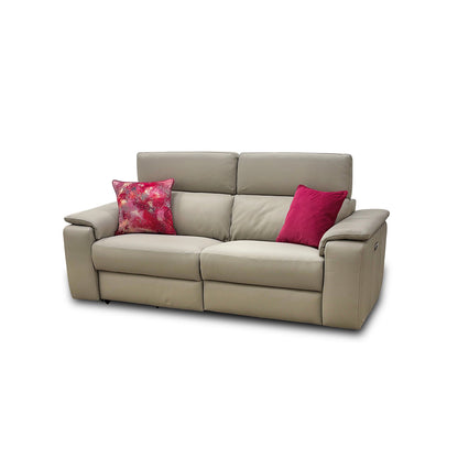 Nicoletti 'Davide' 352 Torello Fango Leather 3 Seater Power Recliner Sofa
