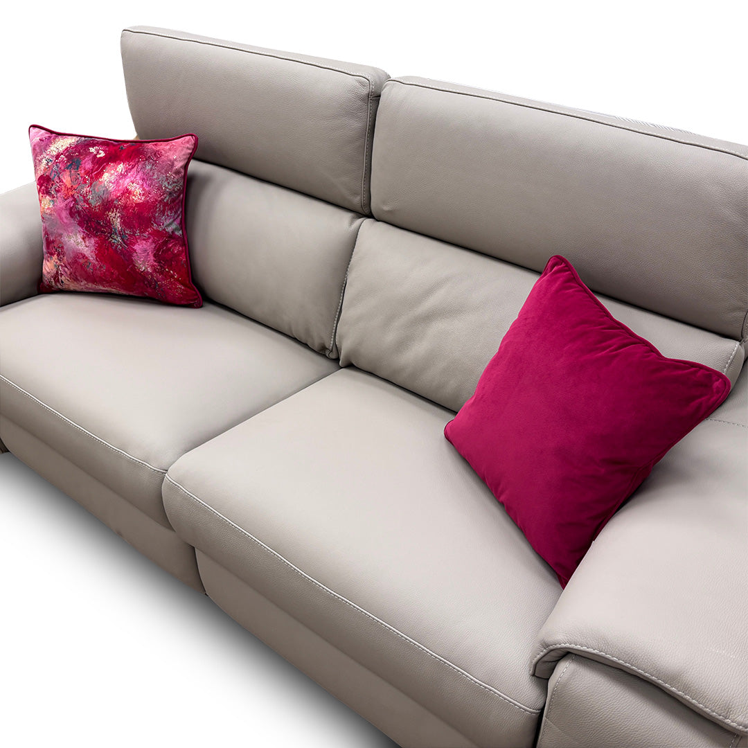 Nicoletti 'Davide' 352 Torello Fango Leather 3 Seater Power Recliner Sofa