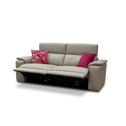 Nicoletti 'Davide' 352 Torello Fango Leather 3 Seater Power Recliner Sofa