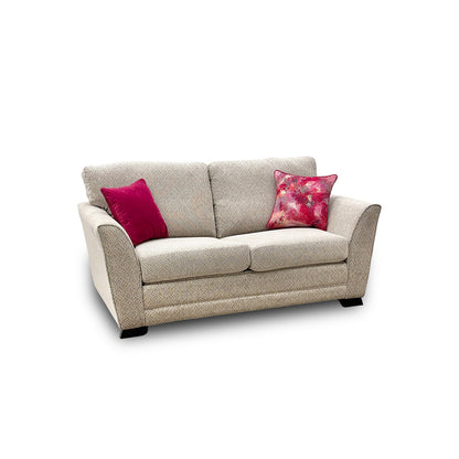 'Poppy' Taupe Woven Fabric Large 2 Seater Sofa Bed