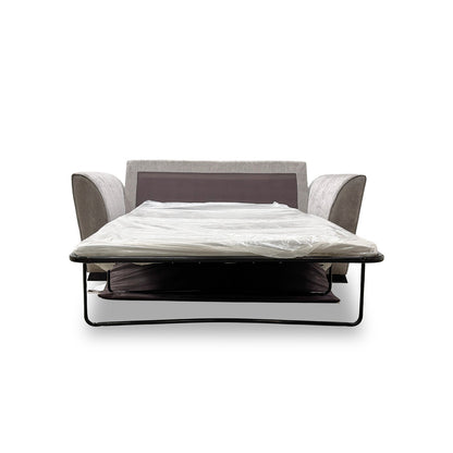 'Poppy' Silver Chenille Fabric Large 2 Seater Sofa Bed