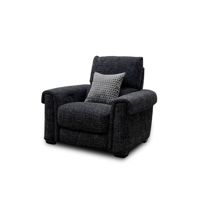 'Nixon' Fab-Cac-R463 Black Mica Fabric Power Recliner Chair