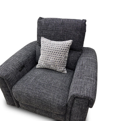 'Nixon' Fab-Cac-R463 Black Mica Fabric Power Recliner Chair