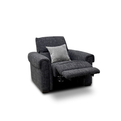 'Nixon' Fab-Cac-R463 Black Mica Fabric Power Recliner Chair