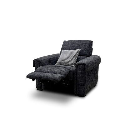 'Nixon' Fab-Cac-R463 Black Mica Fabric Power Recliner Chair