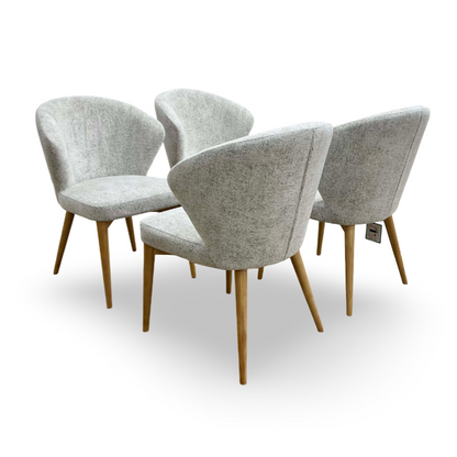 ‘Evie’ Natural Fabric Dining Chairs - Set of 4