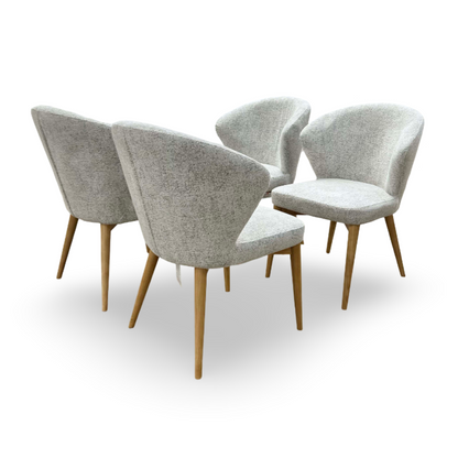 ‘Evie’ Natural Fabric Dining Chairs - Set of 4