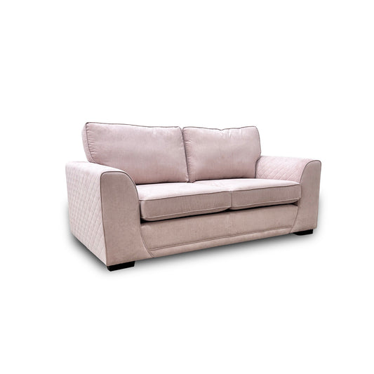 'Orka' Old Rose Plaza Linen Fabric Large 2 Seater Deluxe Sofa Bed