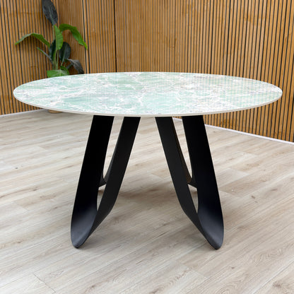 ‘Minnesota’ Green Ceramic Top 135cm Round Dining Table - product photo 2