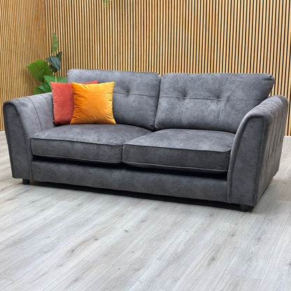 ‘Mariah' Dapple Moleskin-Tri No Insert Fabric 3 Seater Sofa