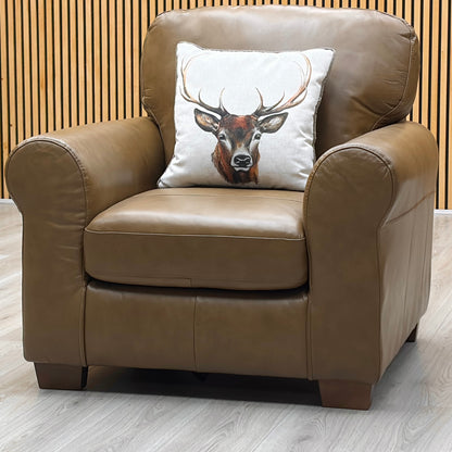 ‘Bailey’ Tan Brown Italian Leather Armchair