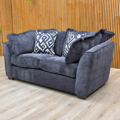 ‘Finchley’ Denim Blue Derwent Soft Weave Fabric Classic Back 2 Seater Sofa