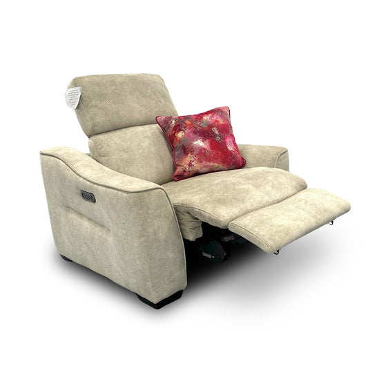 ‘Xavier’ Power Recliner Bfa-Bnn-R26 Cream Velvet Armchair
