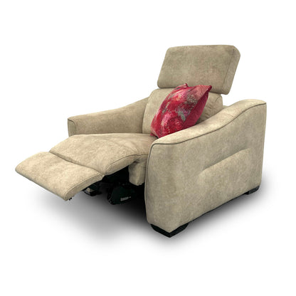 ‘Xavier’ Power Recliner Bfa-Bnn-R26 Cream Velvet Armchair