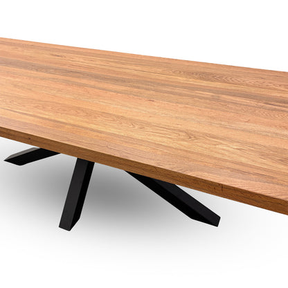 Bodahl 'Terra' 01 Oiled Solid Oak Straight Edge 240cm Dining Table with Metal Star Base Legs