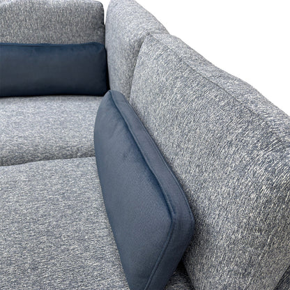‘Humphrey’ Denim Blue Fabric 5 Piece Modular Corner Group Sofa with Storage Footstool