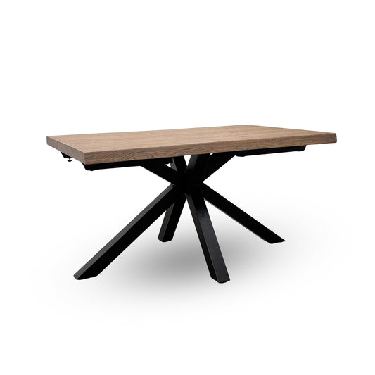 'Mars' Natural Dark Solid Oak Large Live Edge Dining Table