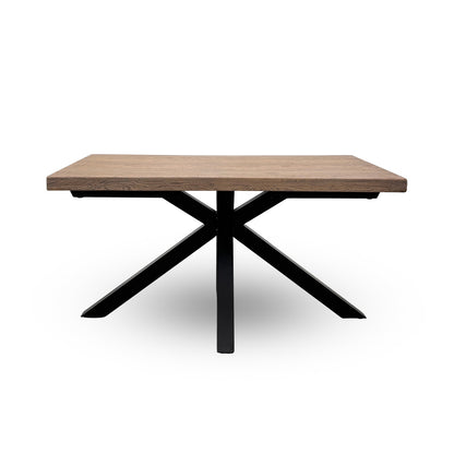 'Mars' Natural Dark Solid Oak Large Live Edge Dining Table
