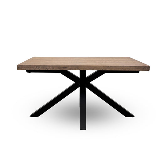 'Mars' Natural Dark Solid Oak Large Live Edge Dining Table