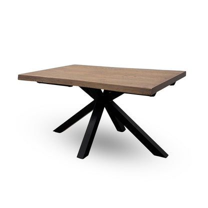 'Mars' Natural Dark Solid Oak Large Live Edge Dining Table