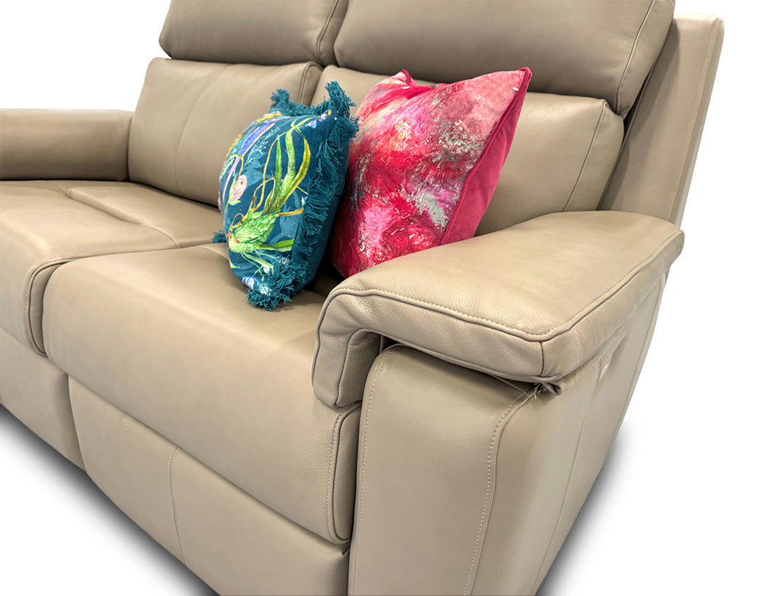 G Plan ‘Thornbury’ Dark Taupe 2 Seater Leather Power Recliner Sofa with Power Headrests and Power Lumbar