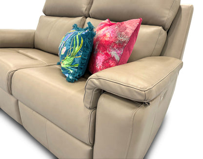 G Plan ‘Thornbury’ Dark Taupe 2 Seater Leather Power Recliner Sofa with Power Headrests and Power Lumbar