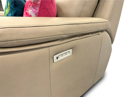 G Plan ‘Thornbury’ Dark Taupe 2 Seater Leather Power Recliner Sofa with Power Headrests and Power Lumbar