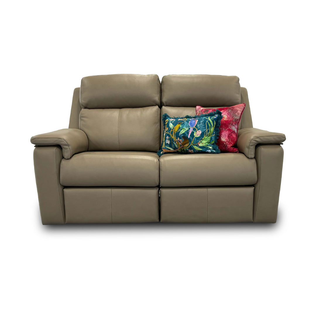 G Plan ‘Thornbury’ Dark Taupe 2 Seater Leather Power Recliner Sofa with Power Headrests and Power Lumbar